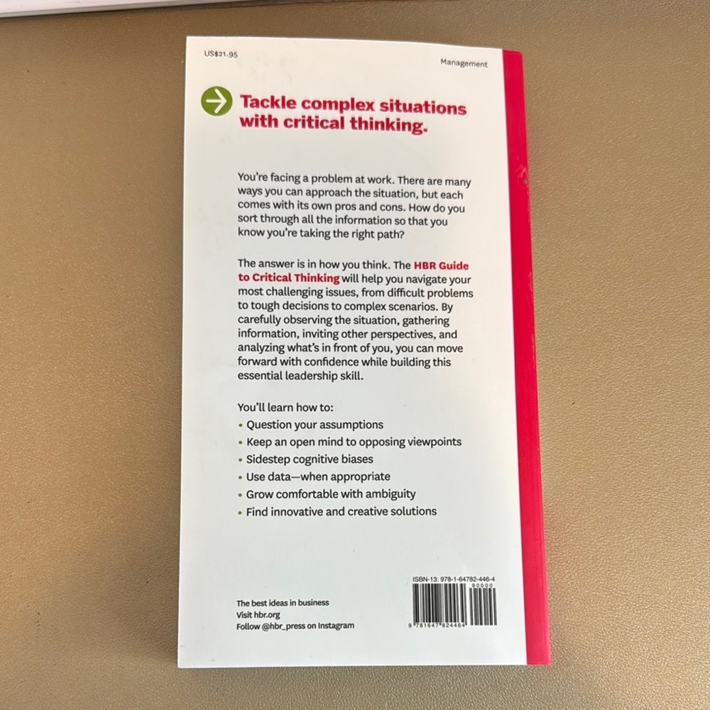 HBR Guide to Critical Thinking Book - Picture 2 of 2